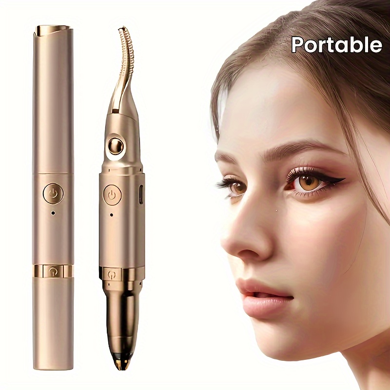 Stylish 2-In-1 Heated Eyelash Curler And Electric Eyebrow Trimmer - Quick Curl, Accurate Trim, Soft Heat, Dual-Function Beauty for Easy Grooming