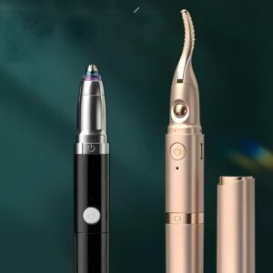 Stylish 2-In-1 Heated Eyelash Curler And Electric Eyebrow Trimmer - Quick Curl, Accurate Trim, Soft Heat, Dual-Function Beauty for Easy Grooming