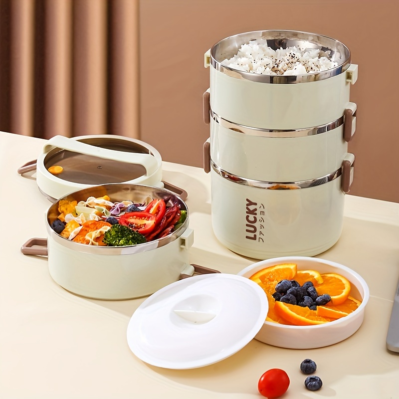 2-Tier Lunch Box Set u002F 3-Tier Lunch Box Set u002F 4-Tier Lunch Box Set - Large Capacity Stainless Steel Lunch Box with Insulated Lunch Bag, Suitable for School, Camping, Workplace - Ideal for Students and Office Workers - A Must-Have for Students