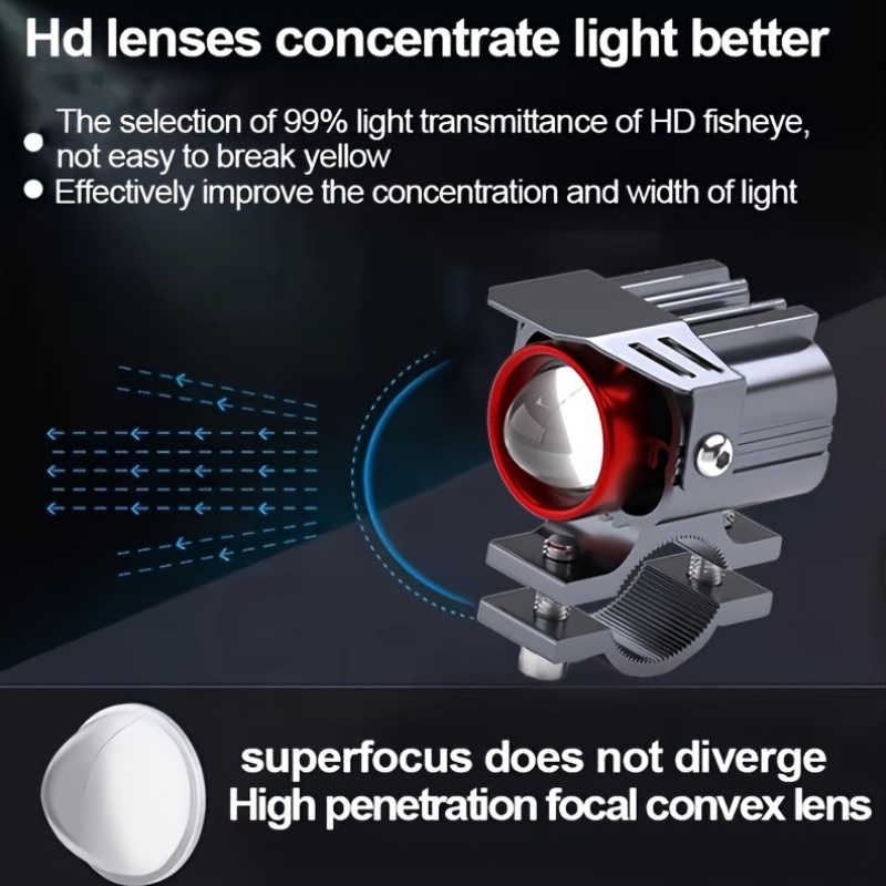 Heyword 14,000LM Dual-Color LED Fog Lights: 12V High-Intensity Spotlights for Motorcycle & ATV