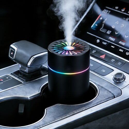 2-in-1 Car Aroma Diffuser & Humidifier: 7-Color LED Sonic Mist for Car, Office & Home