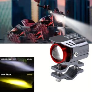 Heyword 14,000LM Dual-Color LED Fog Lights: 12V High-Intensity Spotlights for Motorcycle & ATV