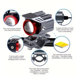 Heyword 14,000LM Dual-Color LED Fog Lights: 12V High-Intensity Spotlights for Motorcycle & ATV