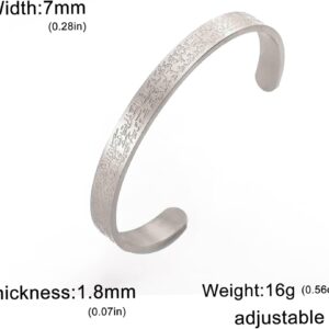 VASSAGO Ayatul Kursi Bracelet for Women Men Muslim Quran Allah Openable Bangles Arabic Calligraphy Cuff Bracelet Islam Eid Islamic Jewelry Gifts