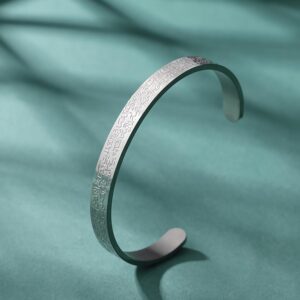 VASSAGO Ayatul Kursi Bracelet for Women Men Muslim Quran Allah Openable Bangles Arabic Calligraphy Cuff Bracelet Islam Eid Islamic Jewelry Gifts