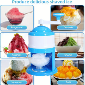 Manual Pro Ice Shaver: Portable Hand-Crank Smoothie & Snow Cone Maker