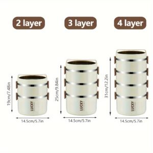 2-Tier Lunch Box Set u002F 3-Tier Lunch Box Set u002F 4-Tier Lunch Box Set - Large Capacity Stainless Steel Lunch Box with Insulated Lunch Bag, Suitable for School, Camping, Workplace - Ideal for Students and Office Workers - A Must-Have for Students