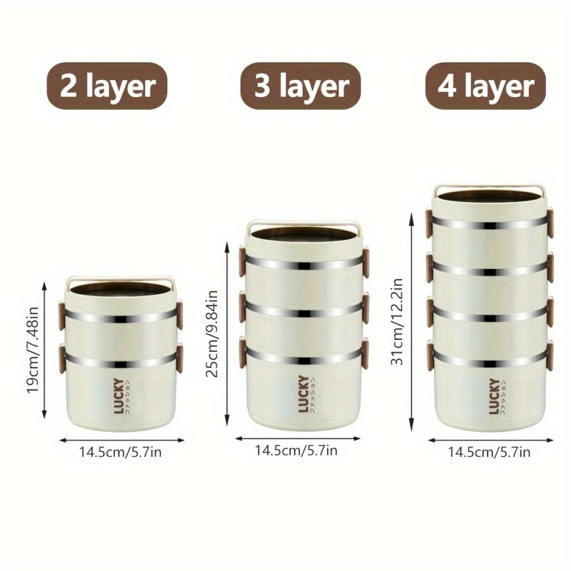 2-Tier Lunch Box Set u002F 3-Tier Lunch Box Set u002F 4-Tier Lunch Box Set - Large Capacity Stainless Steel Lunch Box with Insulated Lunch Bag, Suitable for School, Camping, Workplace - Ideal for Students and Office Workers - A Must-Have for Students
