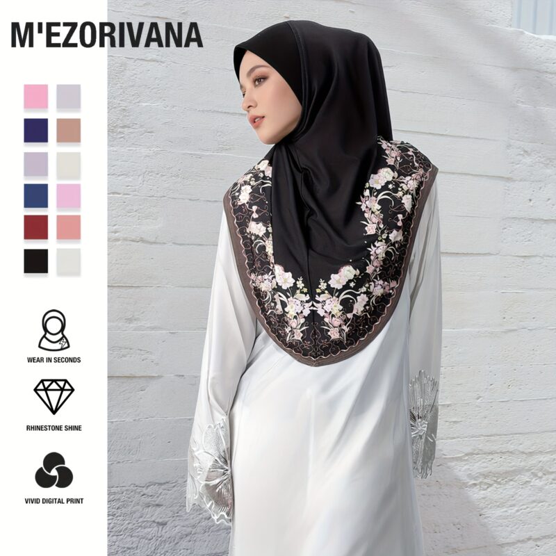 A Fashionable Printed Headscarf, Soft, Breathable, and Comfortable Muslim Women's Hijab, Multiple Colors Available for