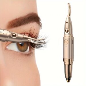 Stylish 2-In-1 Heated Eyelash Curler And Electric Eyebrow Trimmer - Quick Curl, Accurate Trim, Soft Heat, Dual-Function Beauty for Easy Grooming