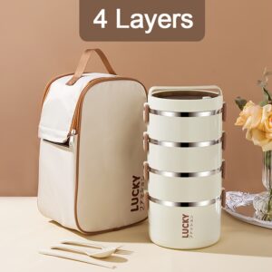 2-Tier Lunch Box Set u002F 3-Tier Lunch Box Set u002F 4-Tier Lunch Box Set - Large Capacity Stainless Steel Lunch Box with Insulated Lunch Bag, Suitable for School, Camping, Workplace - Ideal for Students and Office Workers - A Must-Have for Students