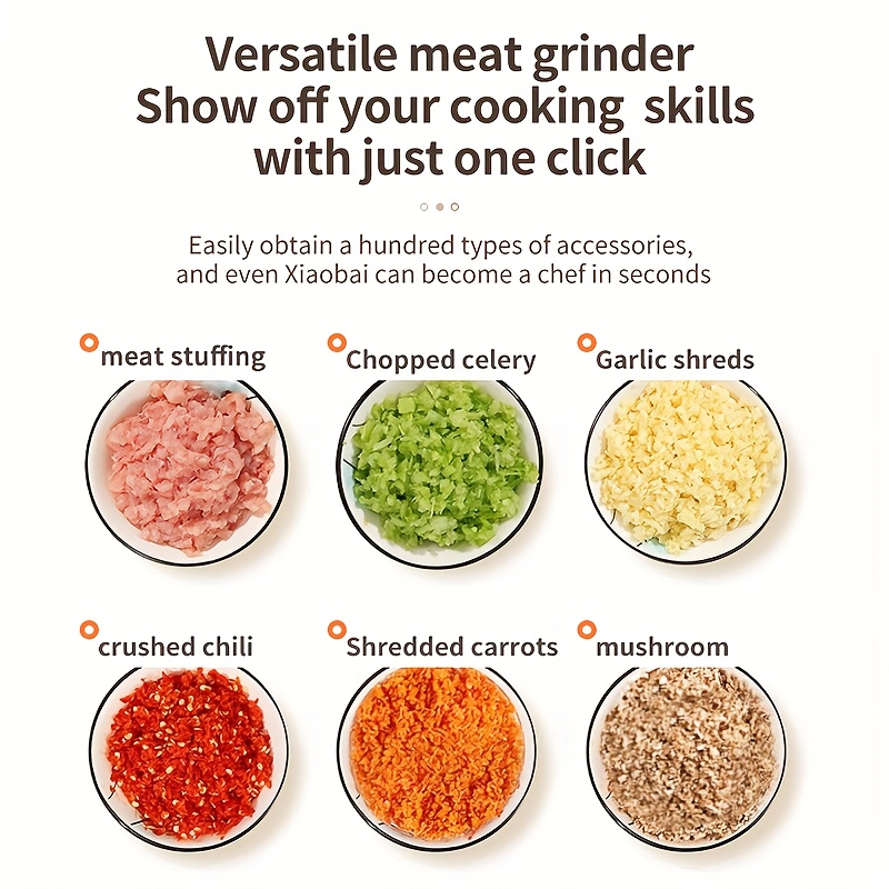 Multi Functional Meat Grinder 350ml  Food Chopper, Baby Food Processor, Meat Vegetable Chili Garlic Wireless Electric Mixer, Rechargeable And Easy to Clean