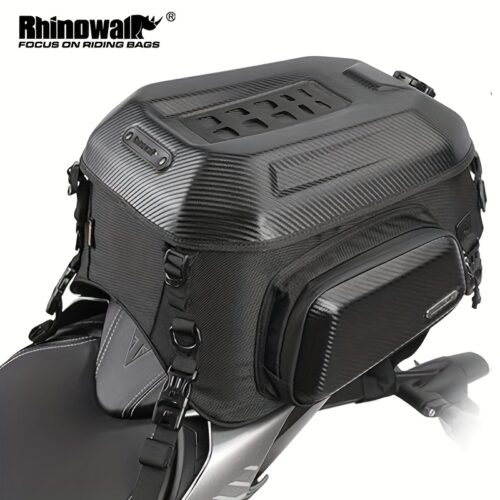 Rhinowalk 23L-35L Expandable Tail Bag: Hard Shell Waterproof Motorcycle Trunk & Backpack
