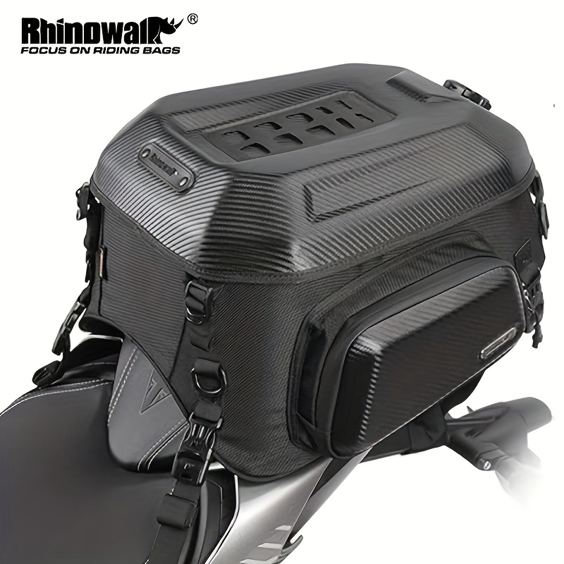 Rhinowalk 23L-35L Expandable Tail Bag: Hard Shell Waterproof Motorcycle Trunk & Backpack