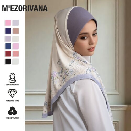 A Fashionable Printed Headscarf, Soft, Breathable, and Comfortable Muslim Women's Hijab, Multiple Colors Available for