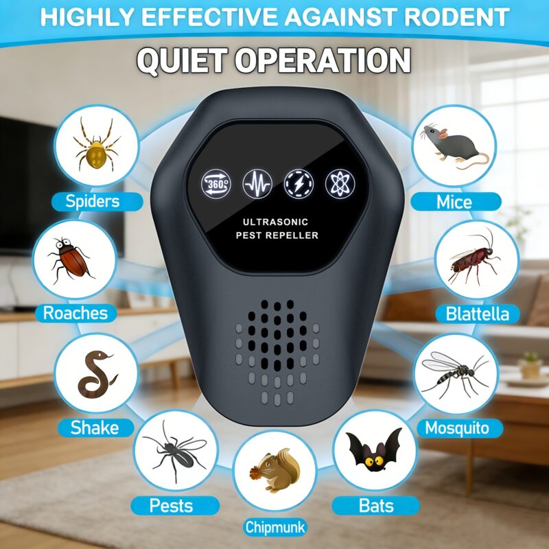 Ultrasound Pest Repeller: 360° Non-Toxic Sonic Plug-in for Mice, Ants & Roaches