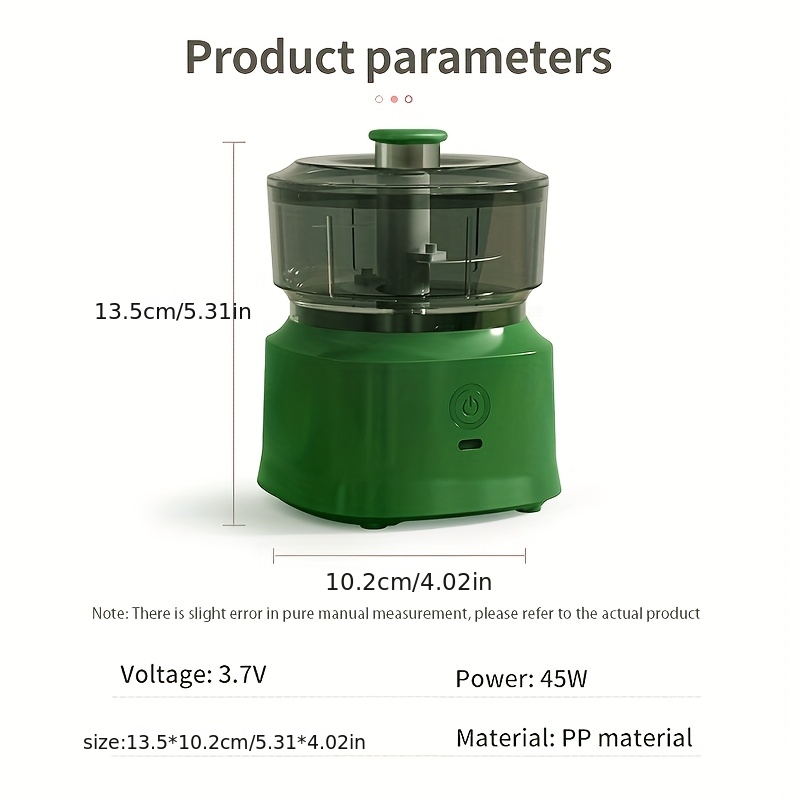 Multi Functional Meat Grinder 350ml  Food Chopper, Baby Food Processor, Meat Vegetable Chili Garlic Wireless Electric Mixer, Rechargeable And Easy to Clean