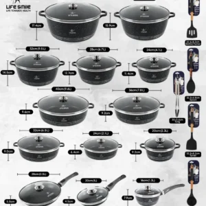 31 Pcs Non Stick Granite Kitchen Cooking Set with Tools