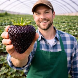 🍓Giant Black Diamond Strawberry  – Sweet, delicious, nutritious, and easy to grow at home.