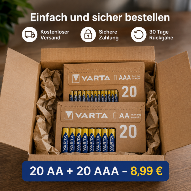 VARTA Industrial Pro AA & AAA Alkaline-Batterien – Vorratspack