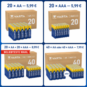 VARTA Industrial Pro AA & AAA Alkaline-Batterien – Vorratspack