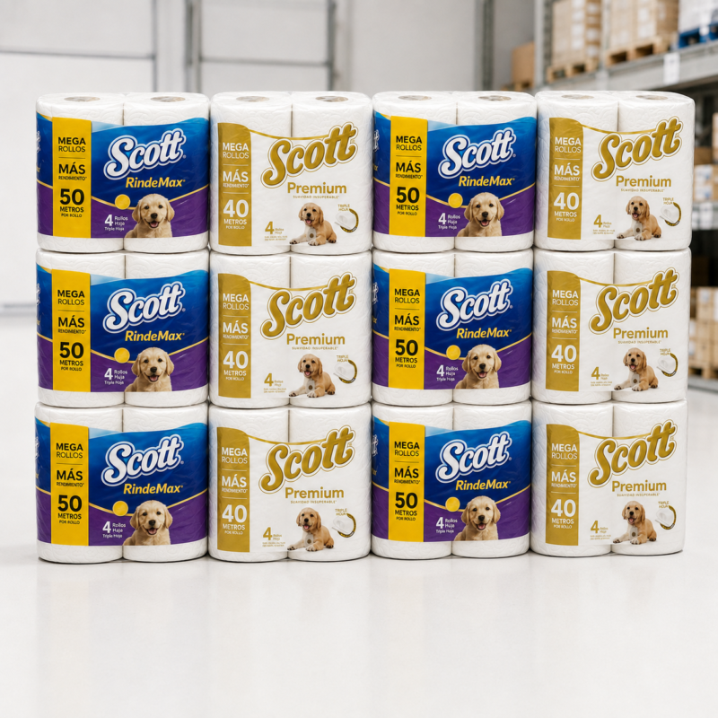 Papel Higiénico Scott – Combo de 48 Rollos | RindeMax o Premium