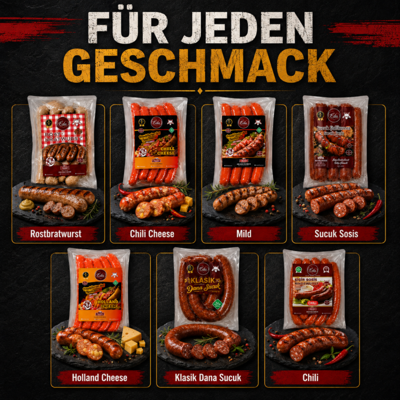 7er Wurst Mix-Paket – Rostbratwurst, Sucuk & Käse-Sorten