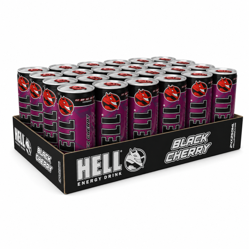 Hell Strong Focus mangó-, narancs- és tuttifrutti ízű szénsavas energiaital, 24 x 250 ml