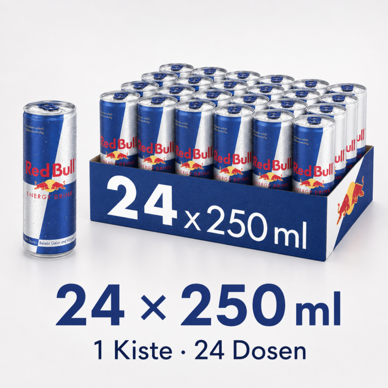 Red Bull Energy Drink – 24 × 250 ml Kiste, verschiedene Sorten