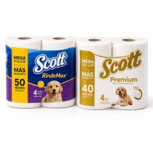 Papel Higiénico Scott – Combo de 48 Rollos | RindeMax o Premium