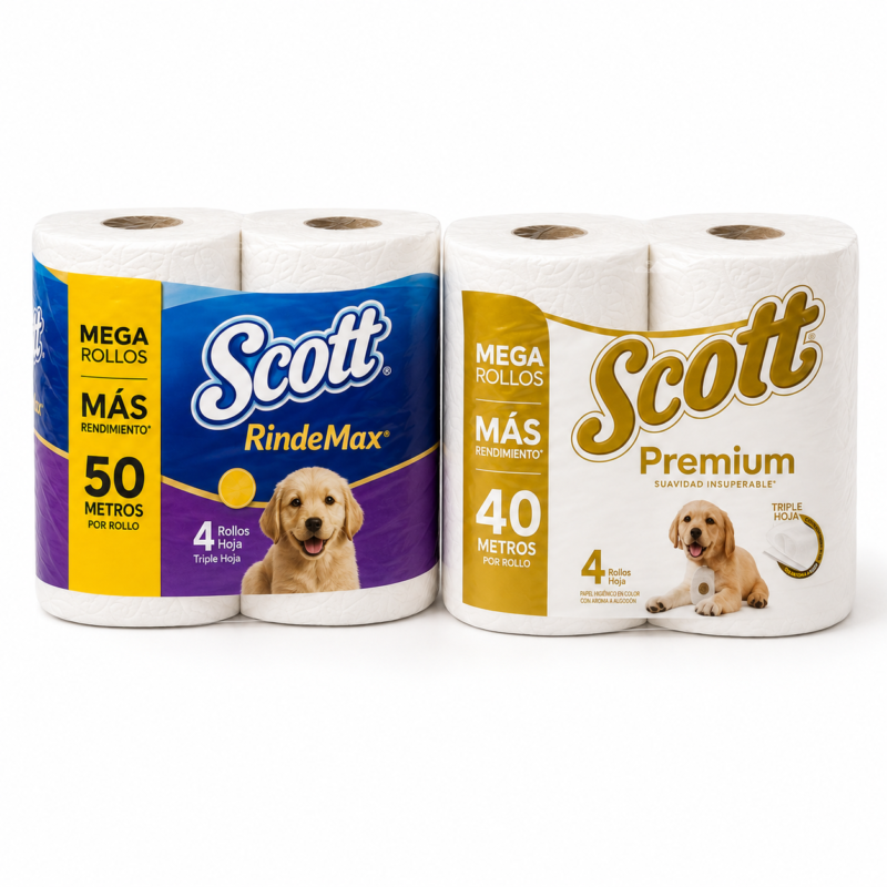 Papel Higiénico Scott – Combo de 48 Rollos | RindeMax o Premium