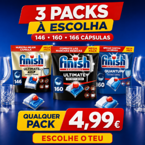 Finish Powerball Mega Pack – Cápsulas para Máquina de Lavar Loiça