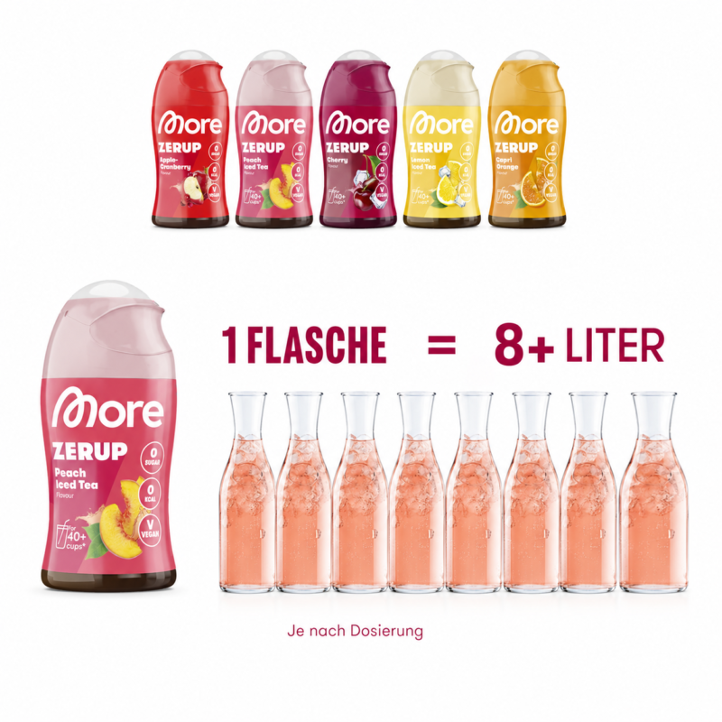 MORE Zerup, Apple Cranberry, 65 ml, für bis zu 8 l Fertiggetränk