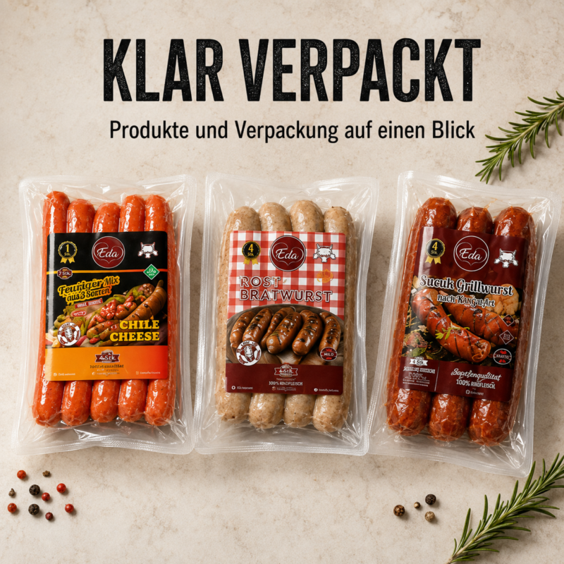 7er Wurst Mix-Paket – Rostbratwurst, Sucuk & Käse-Sorten