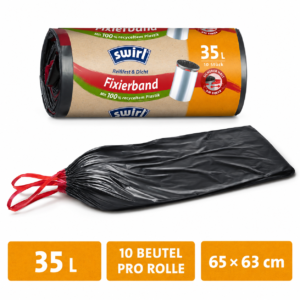 Swirl Fixierband-Müllbeutel 35L – 40/100 Beutel, reißfest & dicht