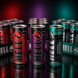 Hell Strong Focus mangó-, narancs- és tuttifrutti ízű szénsavas energiaital, 24 x 250 ml