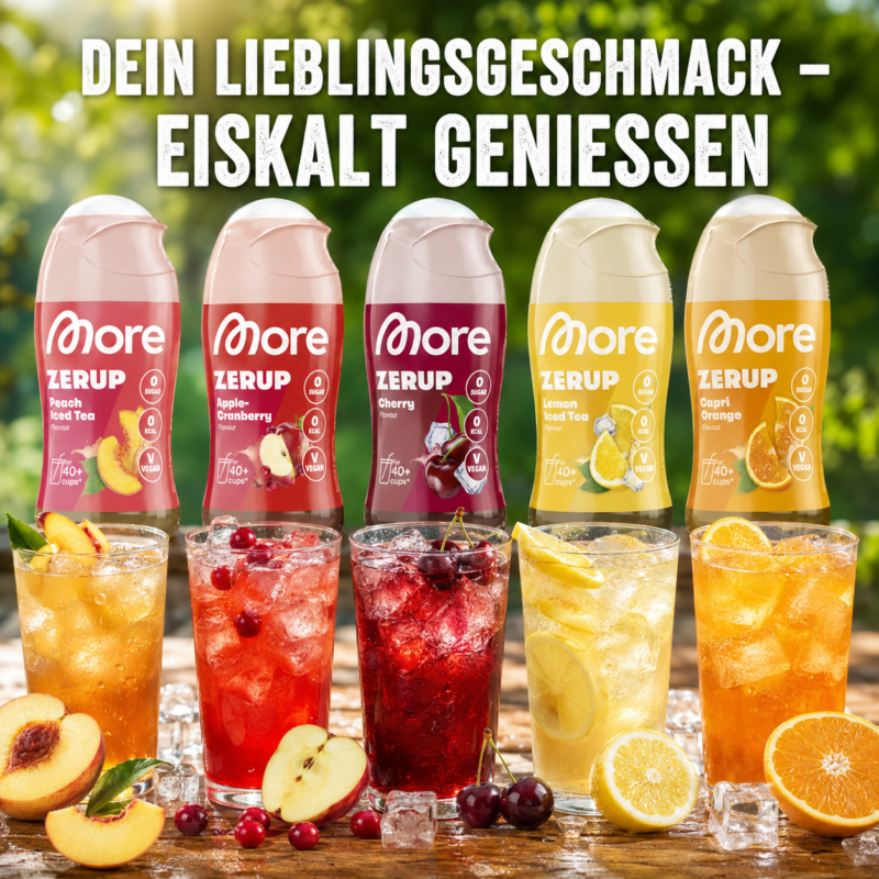 MORE Zerup, Apple Cranberry, 65 ml, für bis zu 8 l Fertiggetränk