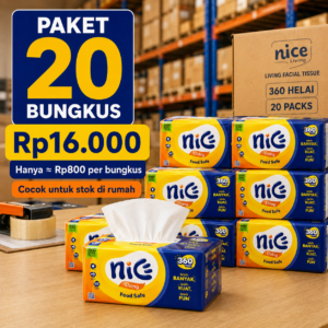 Tisu Wajah Nice 360 Lembar 2ply - Lembut, Kuat, dan Daya Serap Tinggi TISSUE NICE PROMO!!