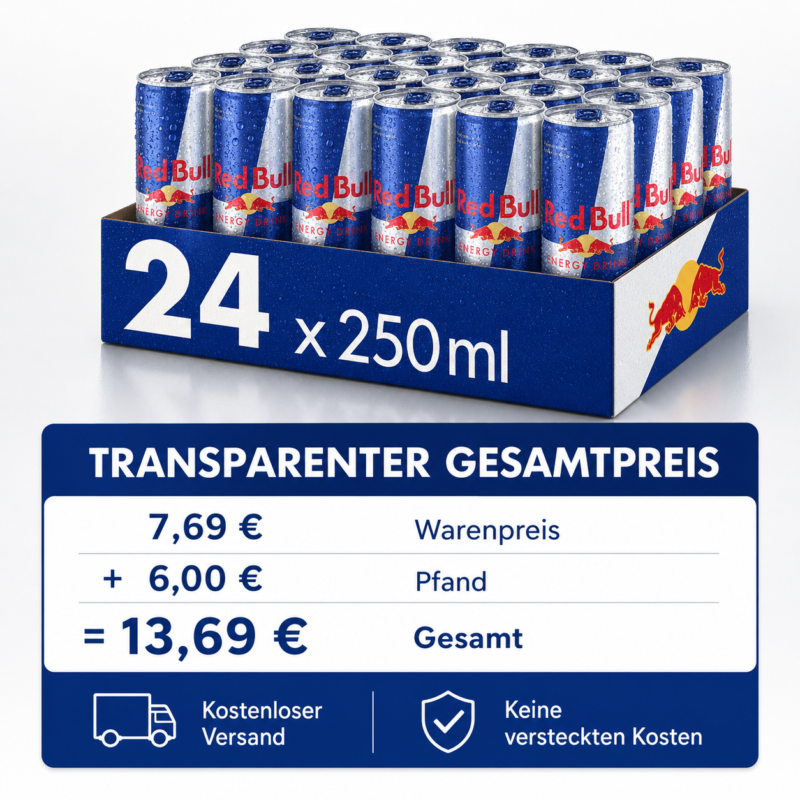 Red Bull Energy Drink – 24 × 250 ml Kiste, verschiedene Sorten